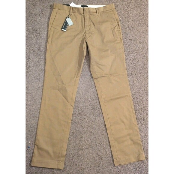 Banana Republic Fulton Skinny Rapid Movement Chino Beige Pants Men's 34x32 - Picture 2 of 5
